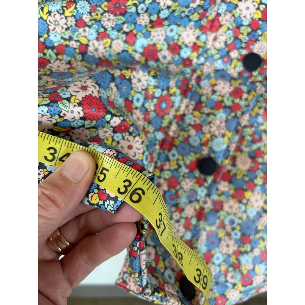 Boden Floral Hooded Raincoat Multi Color Ditsy Flower Quilted Lining Jacket US 8 - Picture 11 of 11